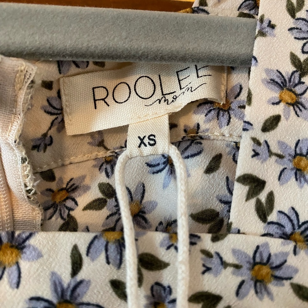 ROOLEE Floral Midi Dress - Cream and Blue - Picture 3 of 6